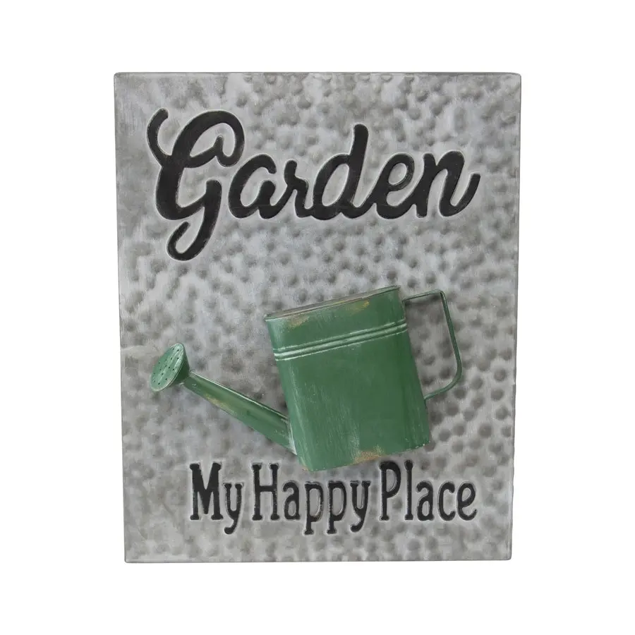 Willow & Silk Plaque Sign 48cm 'My Happy Place - Garden' Wall Art