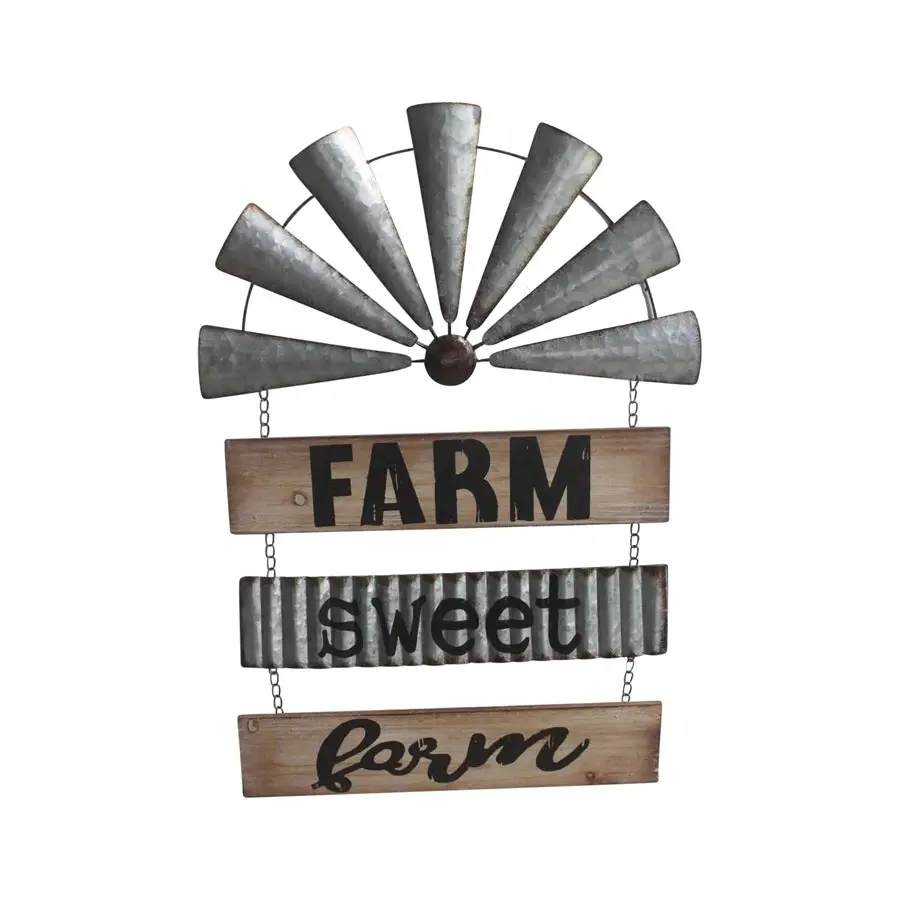 Willow & Silk 71.5cm Arch Windmill 'Farm Sweet Farm' Sign/Wall Art