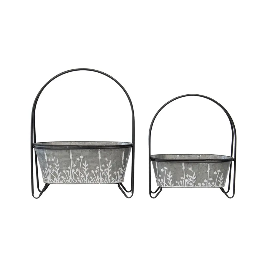 Arched Wildflower Planters w/Handles Set of 2