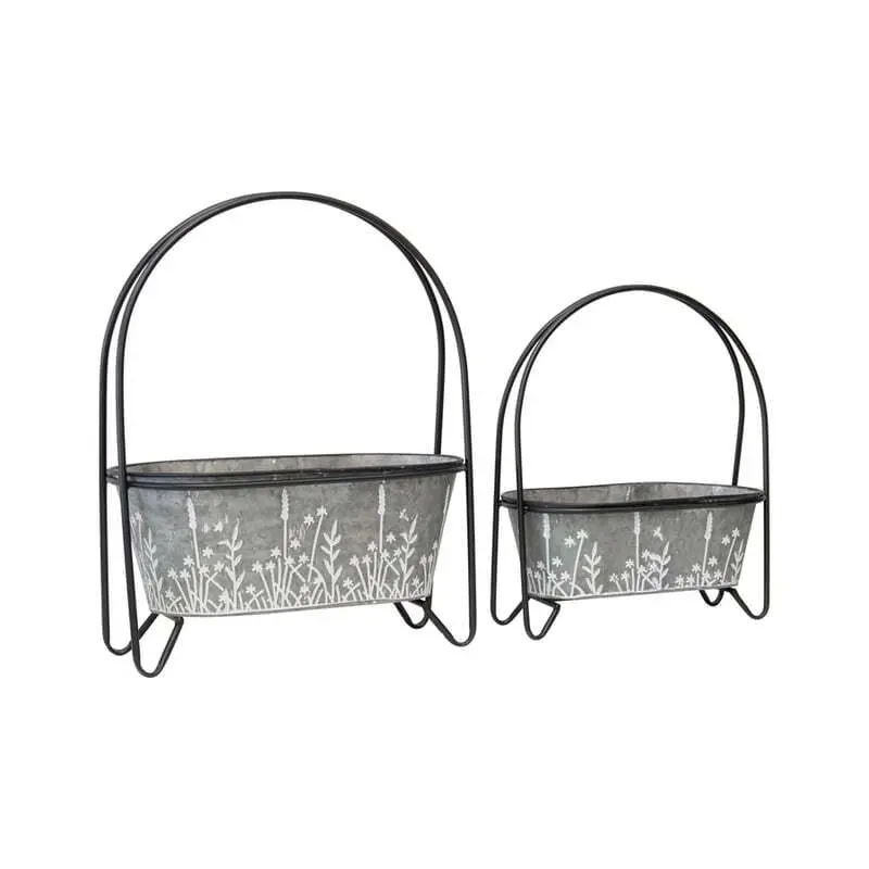 Arched Wildflower Planters w/Handles Set of 2