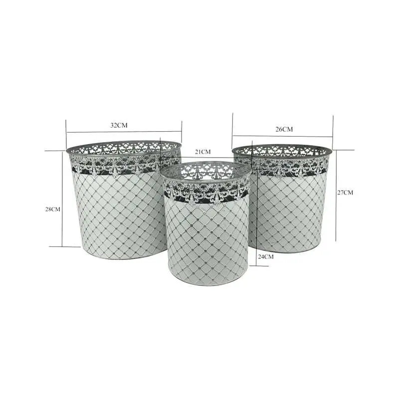 Willow & Silk 32cm/27cm Nested Round Set of 2 Planter/Storage Buckets