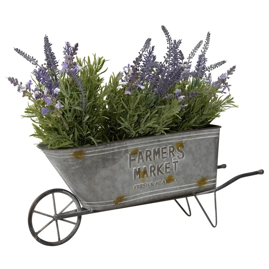 Willow & Silk Metal 49cm 'Farmers Market' Garden Wheelbarrow Pot/Planter