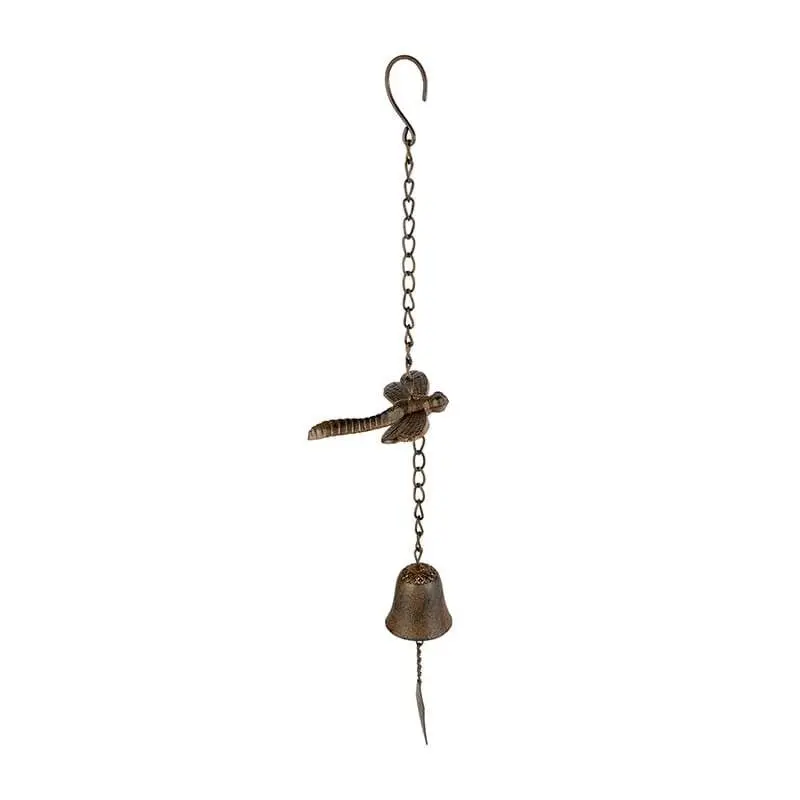 Wrought Iron Dragonfly Hanging Bell