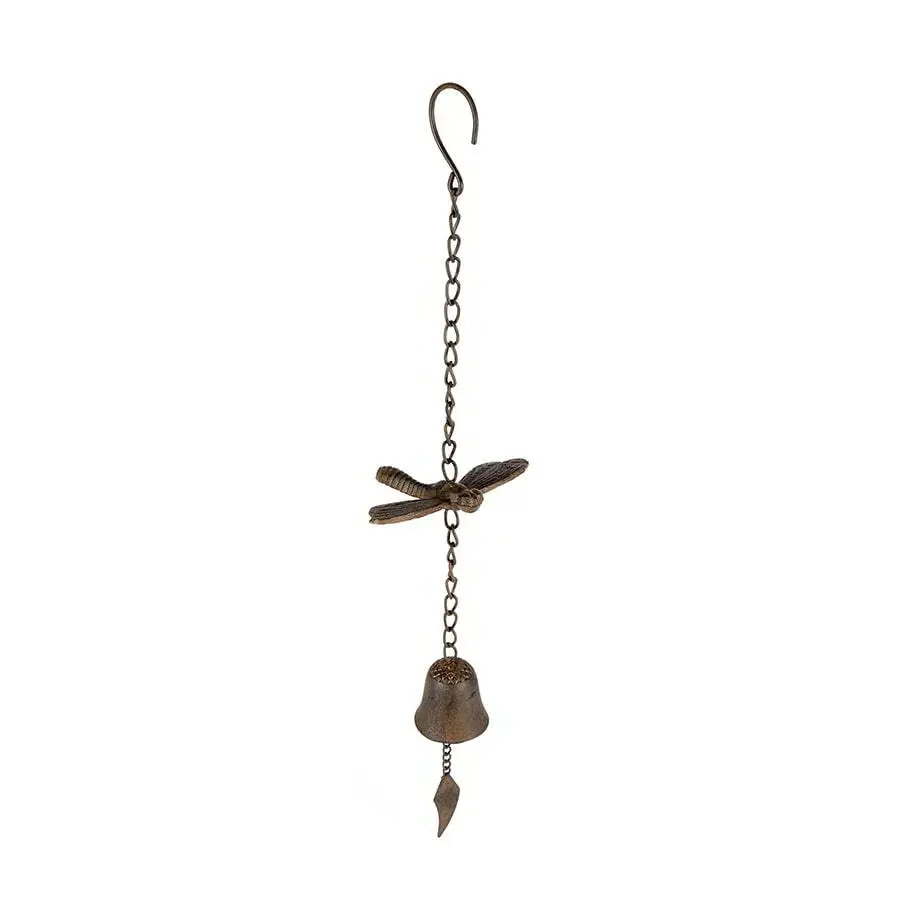 Wrought Iron Dragonfly Hanging Bell