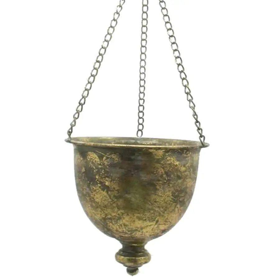 Willow & Silk Metal 24cm Hanging Golden Lustre Bowl/Pot Planter Hanger