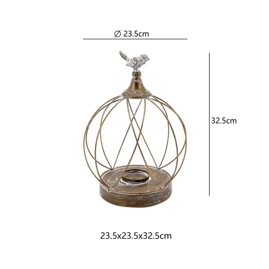 Circular Pillar Candle Holders w/Bird