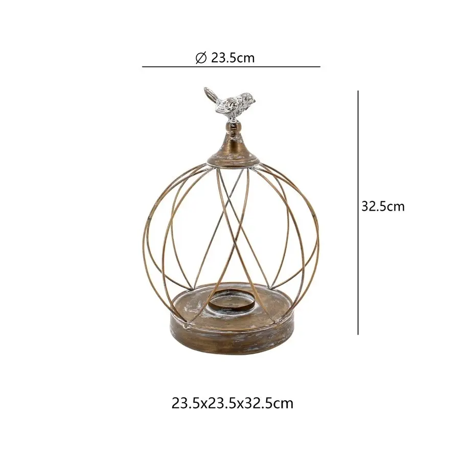 Circular Pillar Candle Holders w/Bird