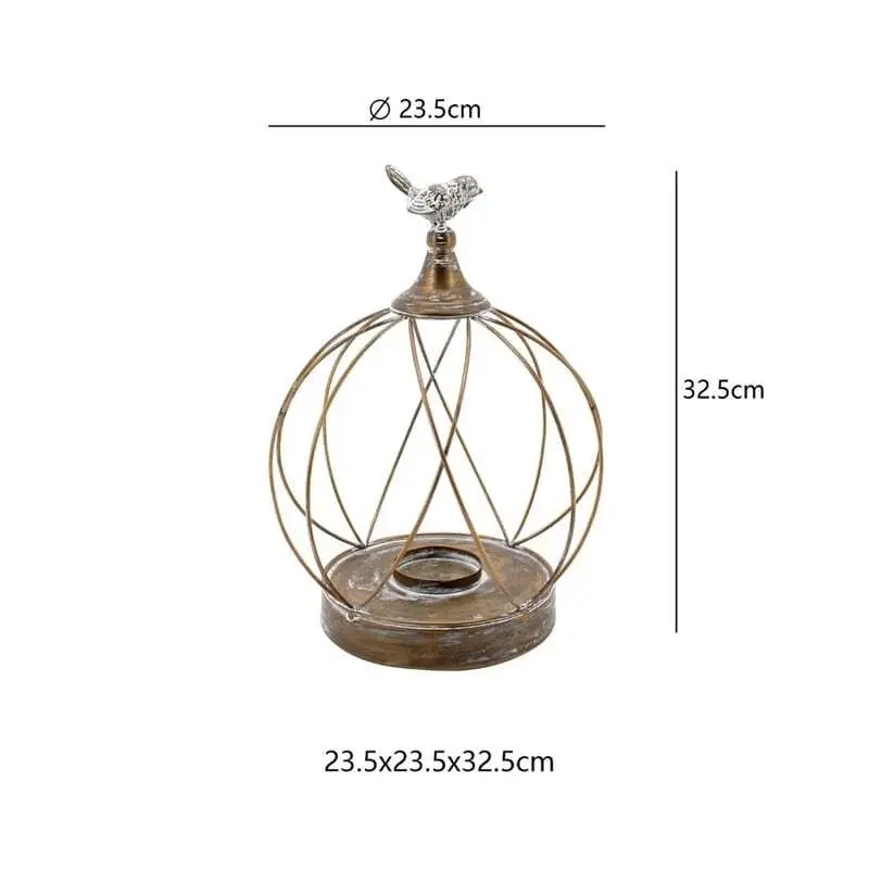 Circular Pillar Candle Holders w/Bird