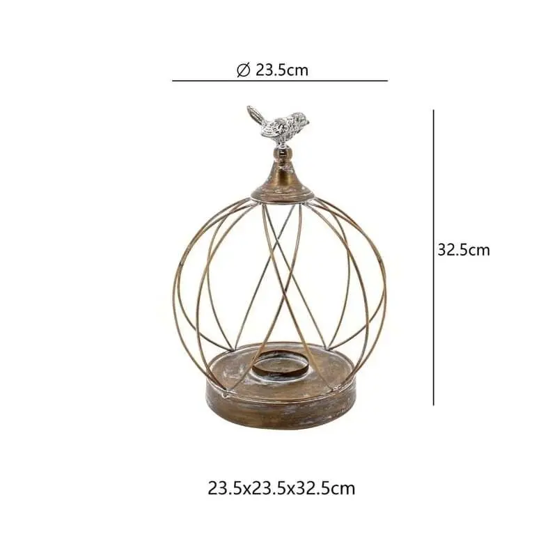 Circular Pillar Candle Holders w/Bird