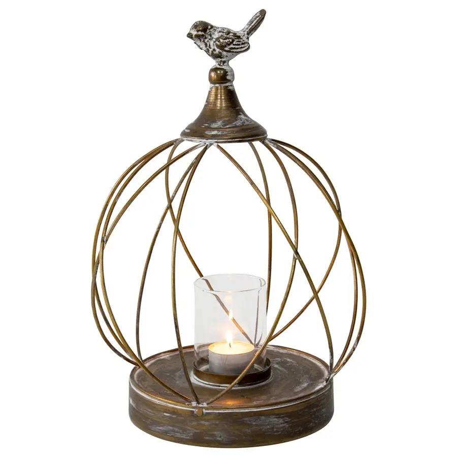 Circular Pillar Candle Holders w/Bird