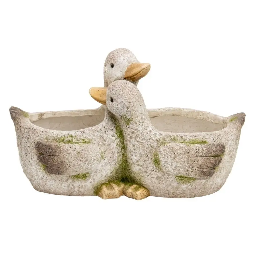 Animal Pot Cuddling Ducks Planter