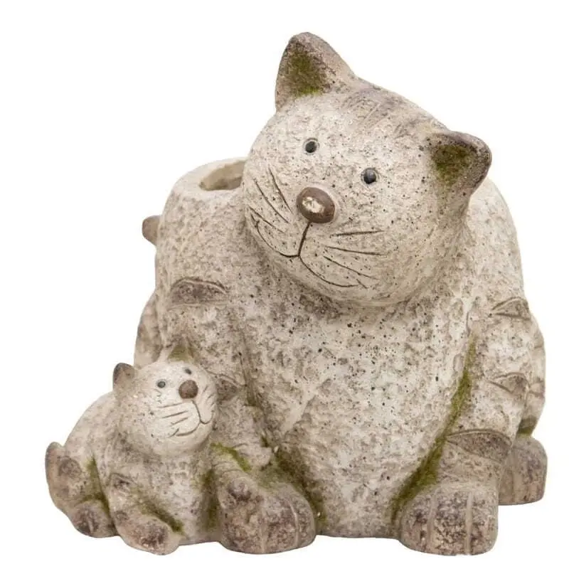 Animal Pot Cat with Kitten Planter