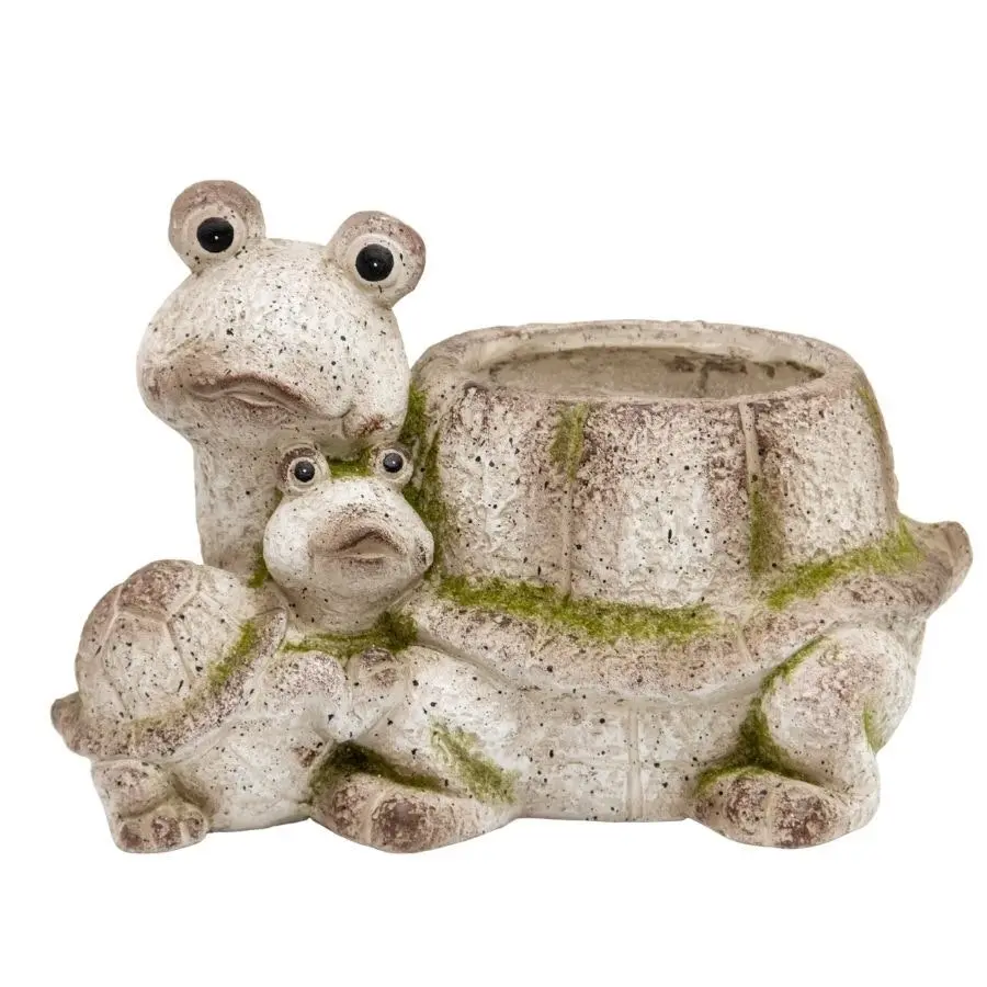 Willow & Silk Magnesium 38cm Tortoise with Baby Garden Pot/Planter