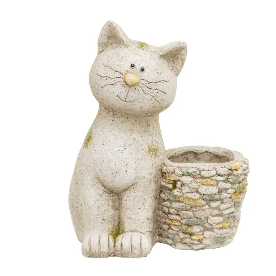 Animal Pot Cat with Stony Planter