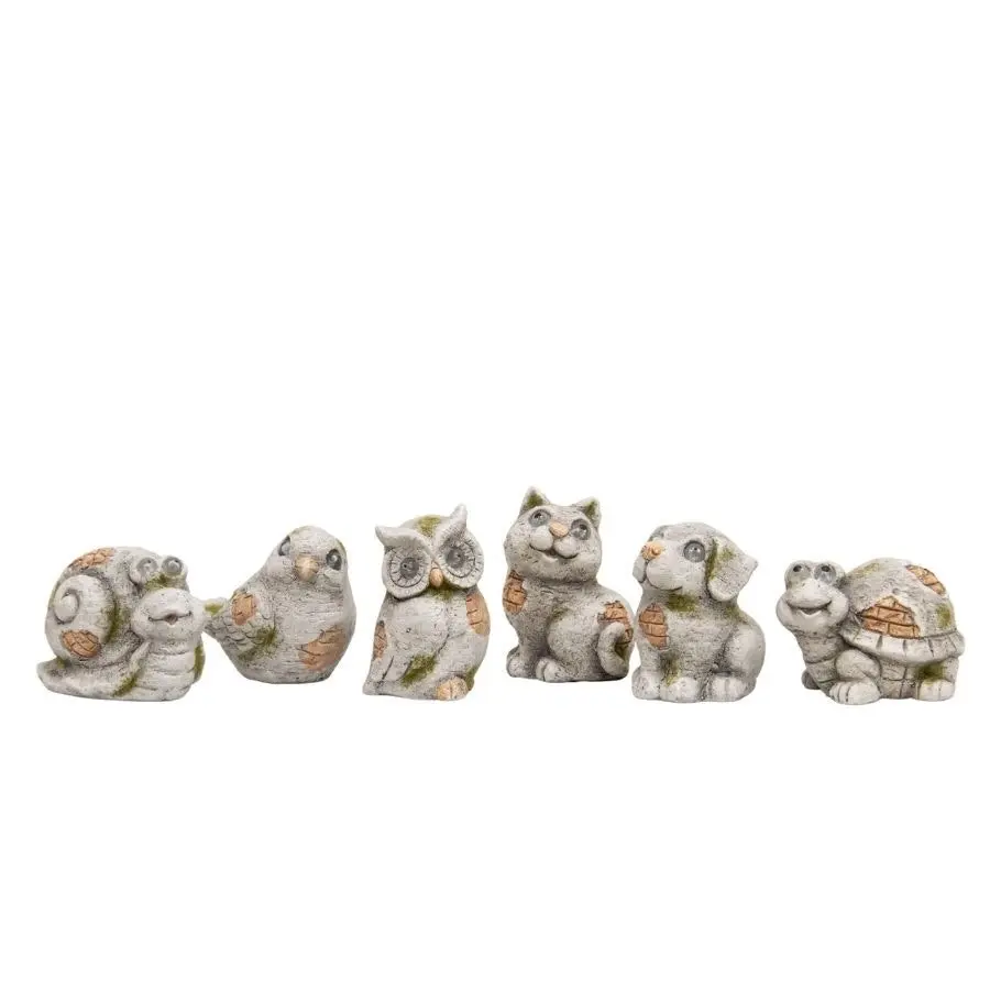 Willow & Silk Animal Miniature Set of 6 Figurines/Paperweights Table Decor