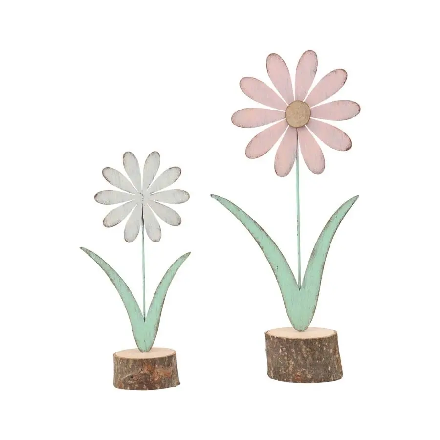 Willow & Silk Pastel Flowers 31.5cm/23cm Set of 2 Ornament