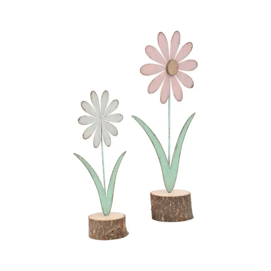 Willow & Silk Pastel Flowers 31.5cm/23cm Set of 2 Ornament