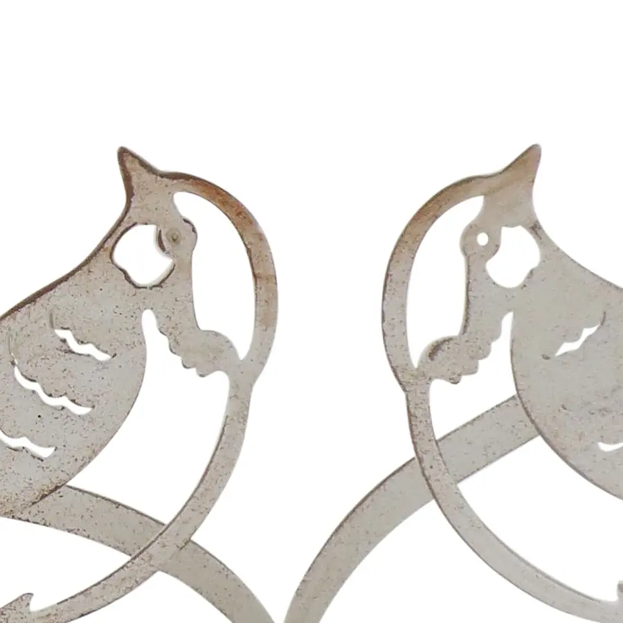 Willow & Silk Set of 2 White 20/15cm Lovebirds Heart Table Decor/Ornament