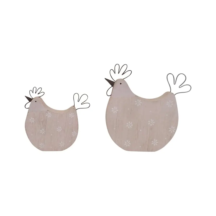 Willow & Silk Set of 2 Pink 17cm/12.5cm Polka Dot Chook Ornaments