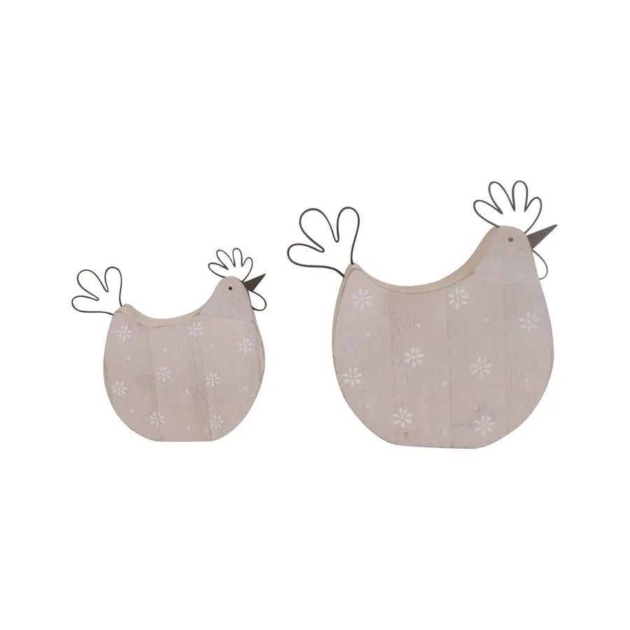 Willow & Silk Set of 2 Pink 17cm/12.5cm Polka Dot Chook Ornaments