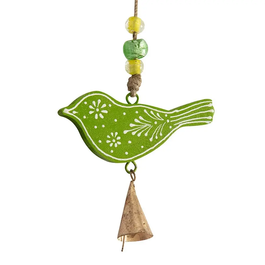 Willow & Silk Hanging 65cm Set of 3 Wooden/Metal Bird Trio Bells