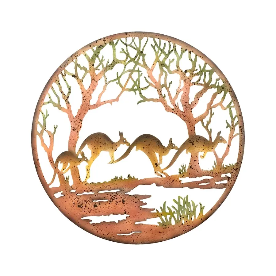 Laser-Cut Nature Tree Kangaroos Wall Art