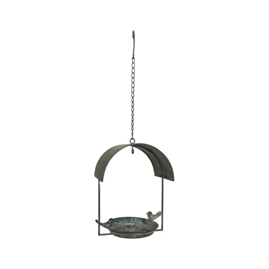 Willow & Silk Hanging 50cm Grey Dome House Garden Bird Feeder