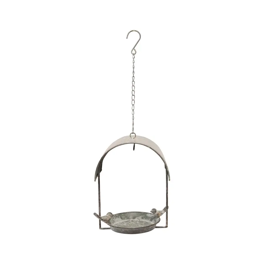 Willow & Silk Hanging 50cm Grey Dome House Garden Bird Feeder