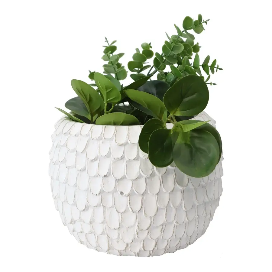 Willow & Silk Scaled Round Flower Planter