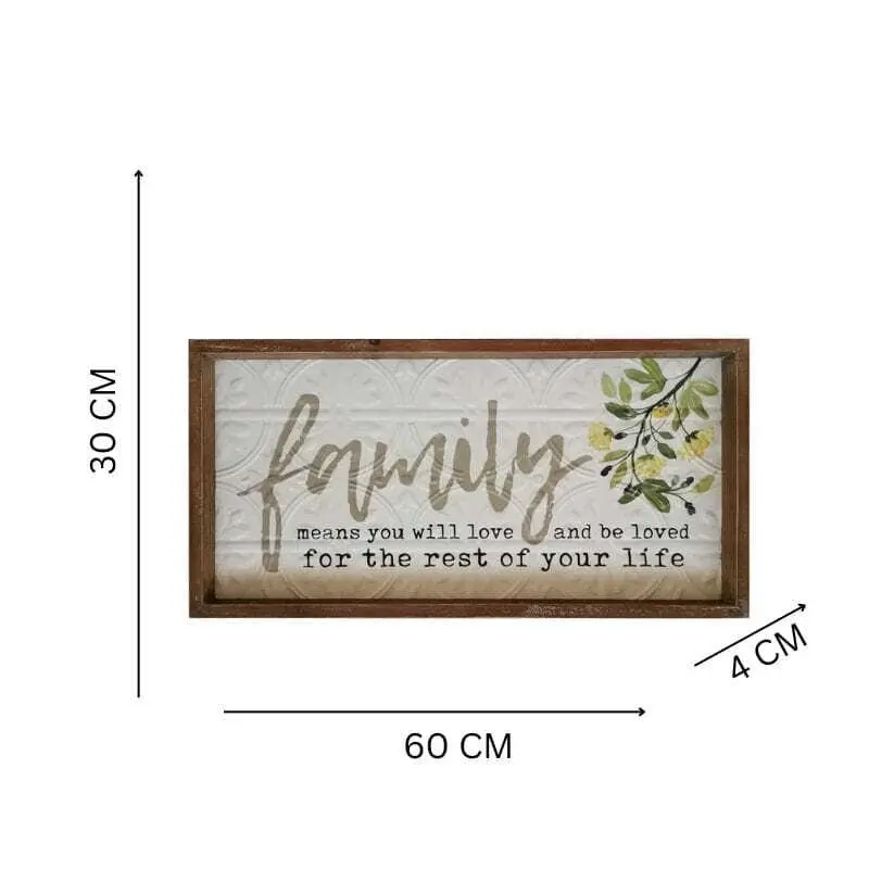 Willow & Silk Timber Framed 60cm 'Family Love' Sign Wall Art