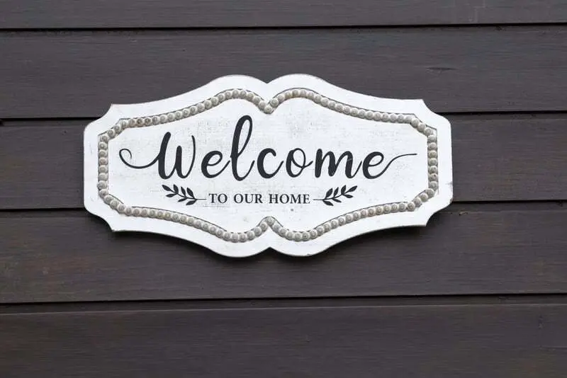 Willow & Silk MDF 48cm 'Welcome to our Home' Plaque Sign Wall Art