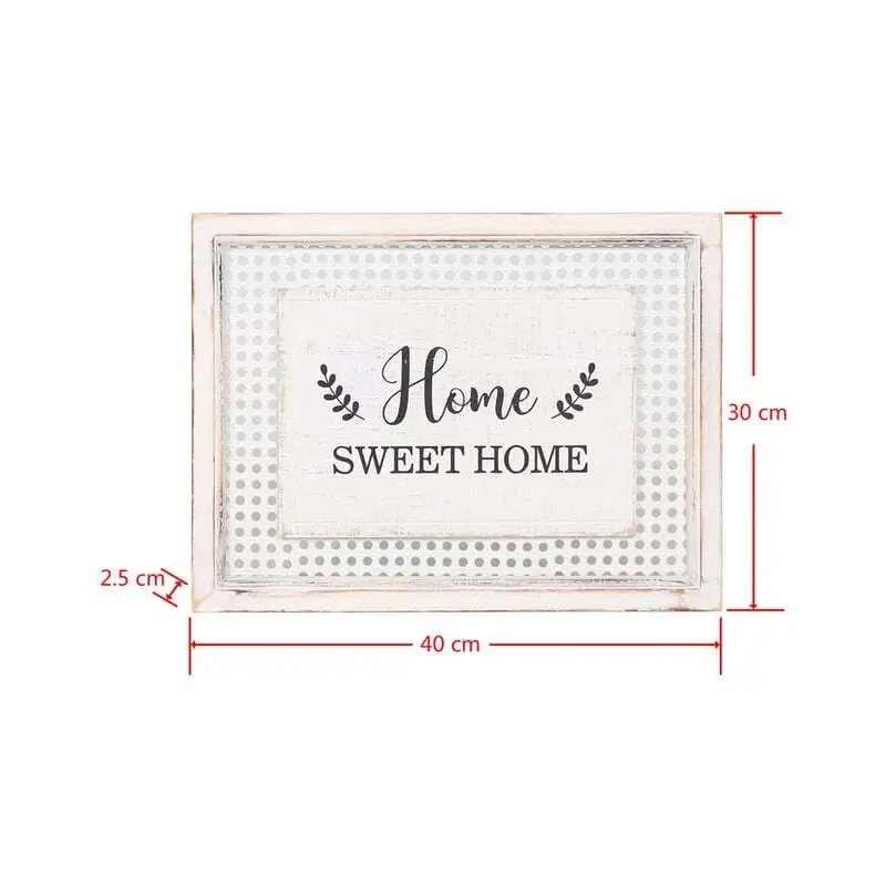 Willow & Silk Framed 40cm White 'Home Sweet Home' Sign Wall Art