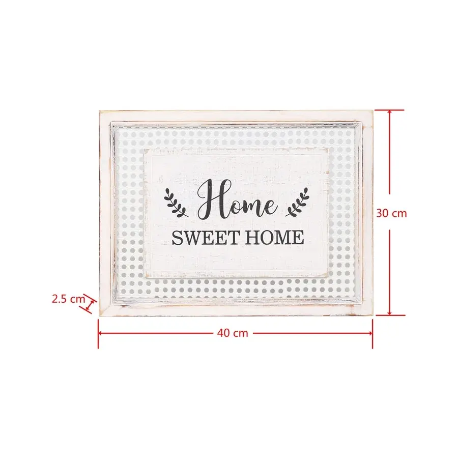 Willow & Silk Framed 40cm White 'Home Sweet Home' Sign Wall Art