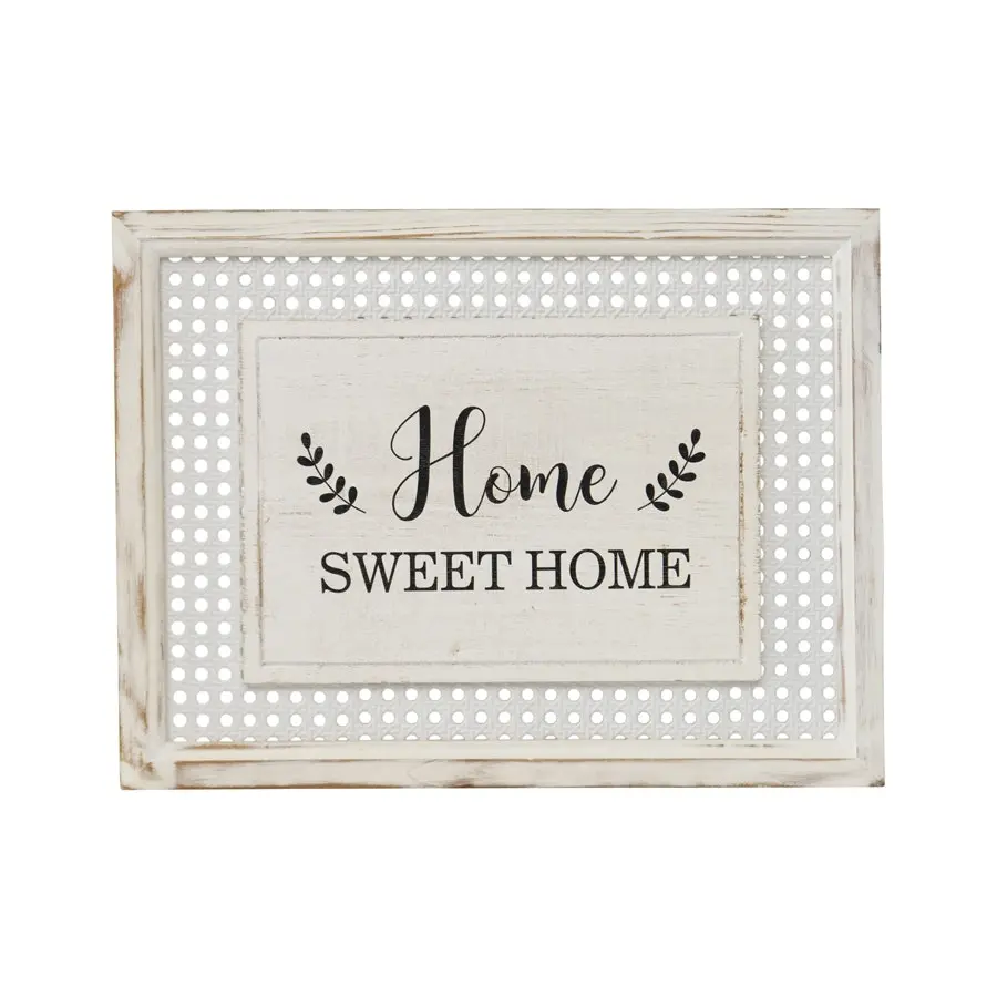 Willow & Silk Framed 40cm White 'Home Sweet Home' Sign Wall Art