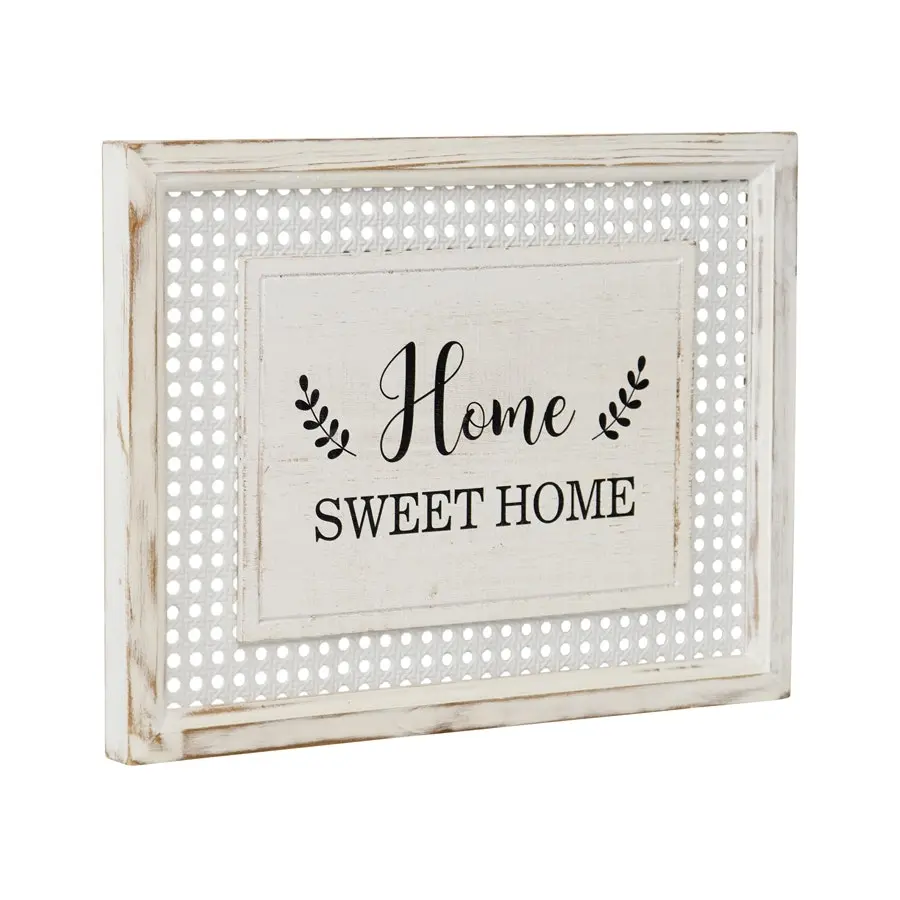 Willow & Silk Framed 40cm White 'Home Sweet Home' Sign Wall Art