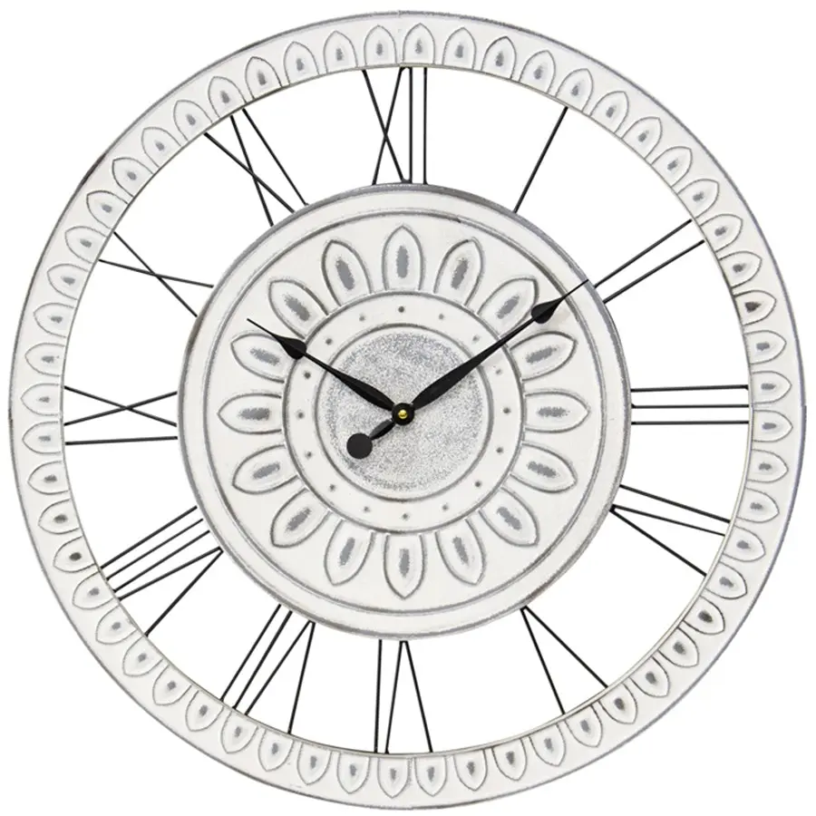 Willow & Silk 70cm Fleur Silent Roman Numerals Wall Clock