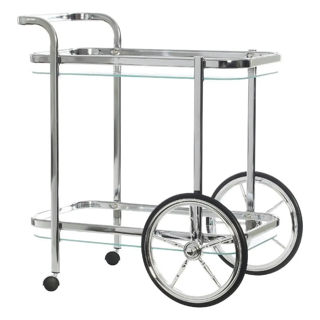 Swing Smith Bar Cart Trolley Rect- Chrome /Clear Glass