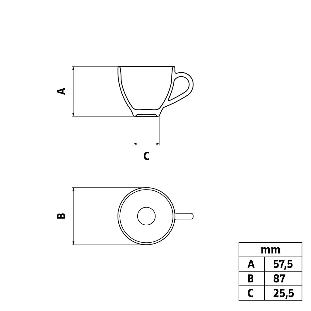 Tramontina Umeko 100 ml Porcelain Coffee Cup