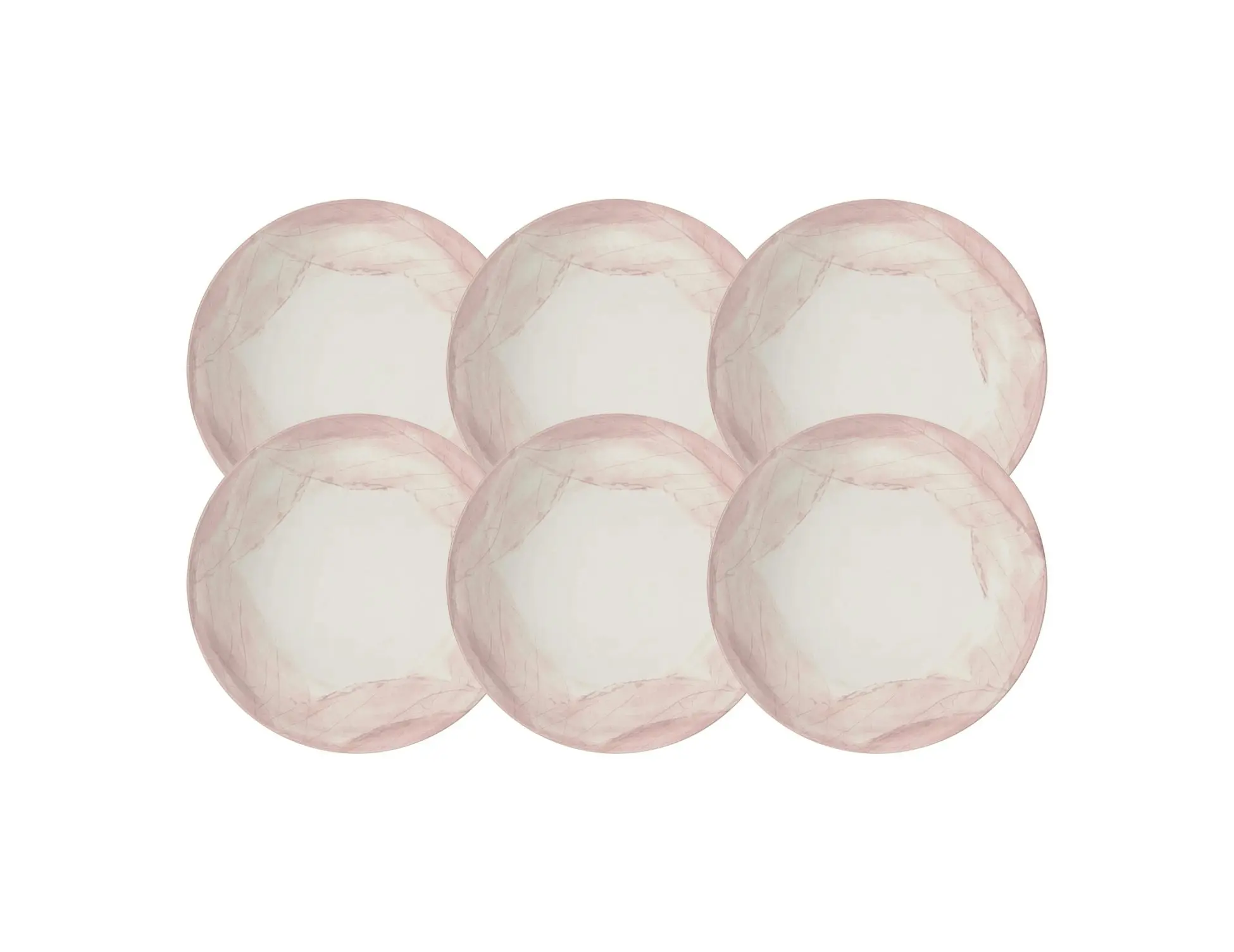 Tramontina Rosé 6-Piece Set of Decorated Porcelain Soup Plate, 22 cm