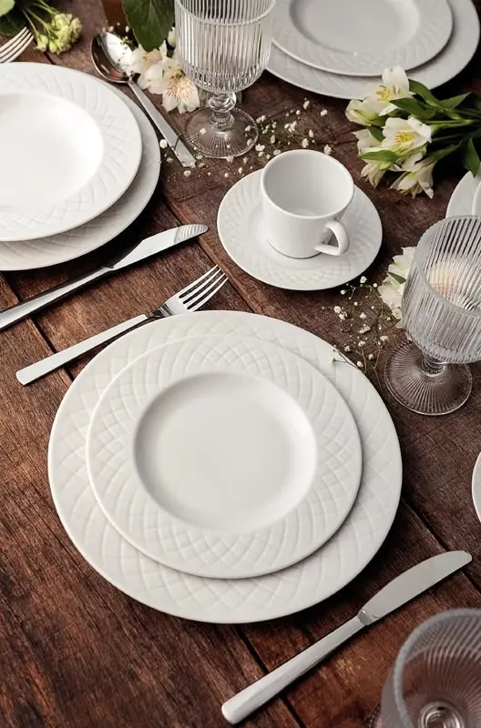 Tramontina Ingrid 6-Piece Set of Decorated Porcelain Dinner Plates, 27 cm