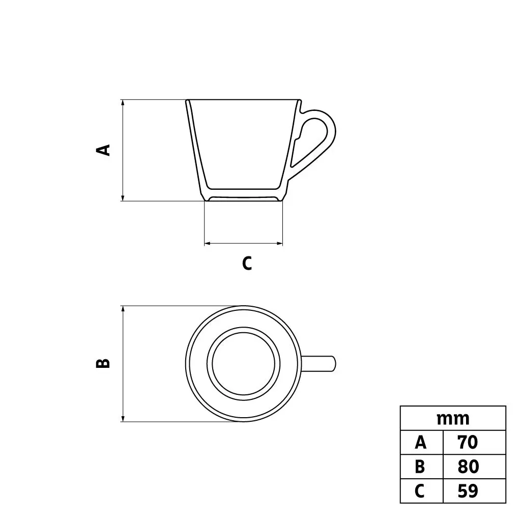 Tramontina Travertino 12-Piece Set of Decorated Porcelain Tea Cups and Saucers, 185 ml