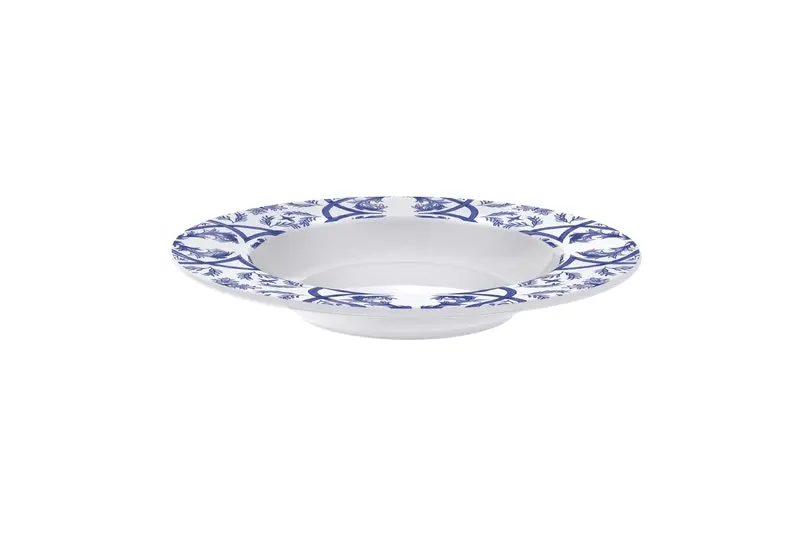 Tramontina Algarve 6-Piece Set of Decorated Porcelain Soup Plates, 23 cm