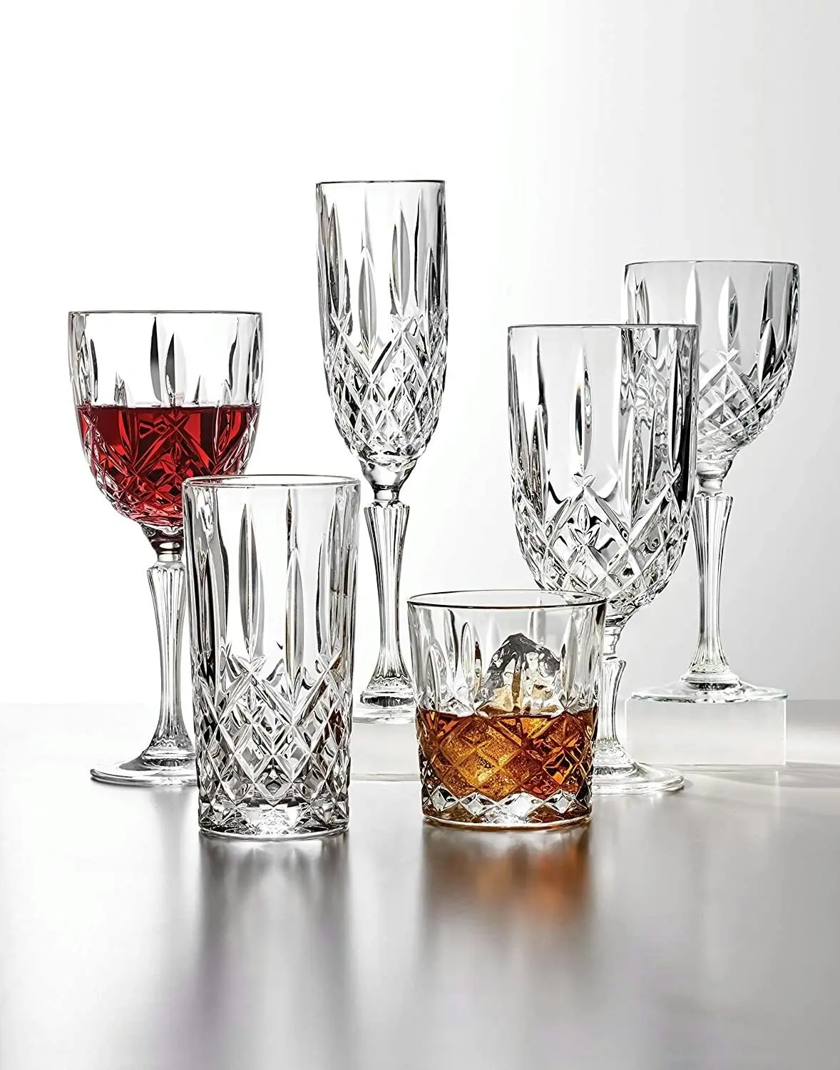 Marquis by Waterford Markham Crystalline Old Fashion Whiskey Tumbler Set of 4