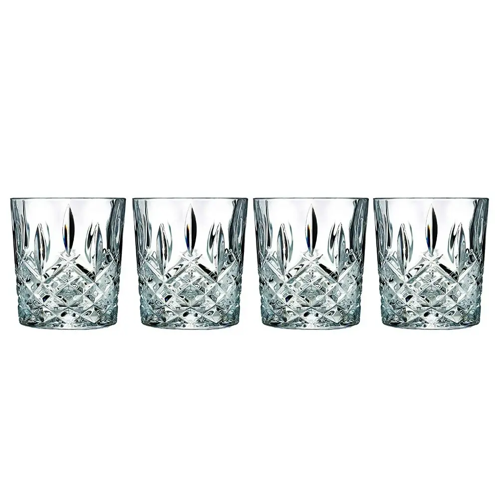 Marquis by Waterford Markham Crystalline Old Fashion Whiskey Tumbler Set of 4