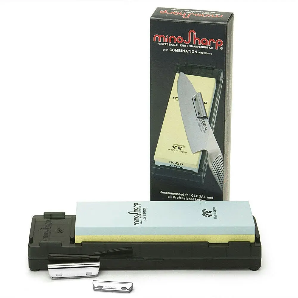 Global MinoSharp Combination Water Whetstone Sharpener | 8000/1000 Grit