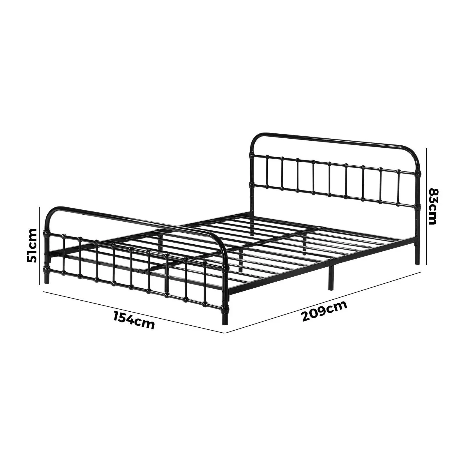 Oikiture Metal Bed Frame Queen Size Bed Base Platform