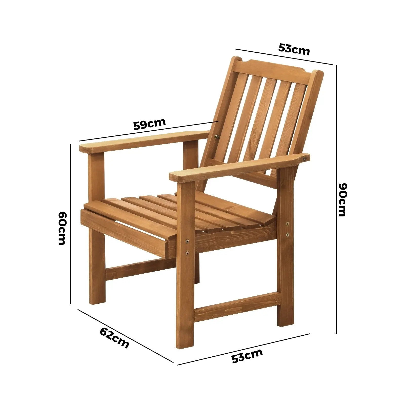 Livsip Outdoor Armchair Wooden Patio Furniture Set of 2 Chairs Set Garden Seat