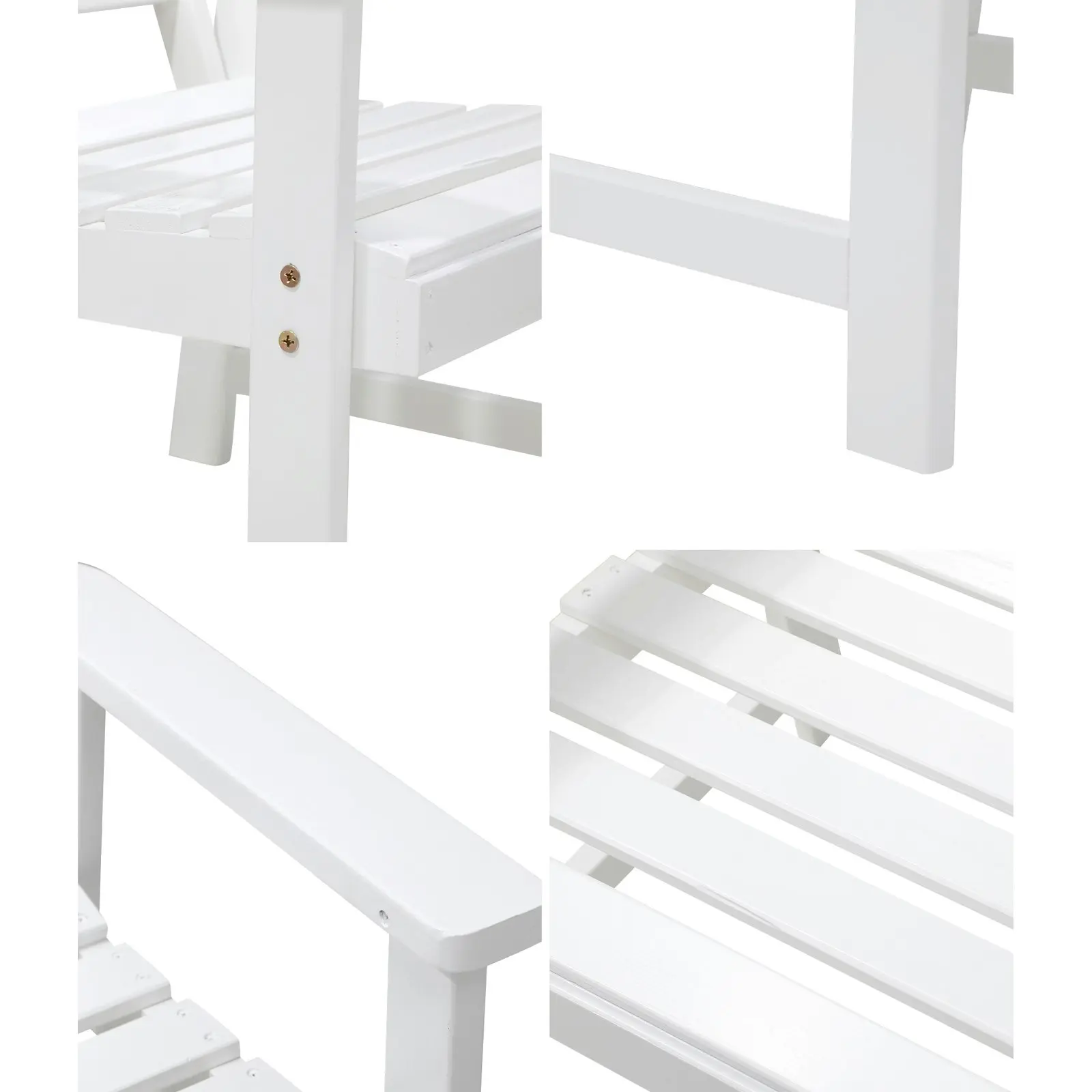 Livsip Outdoor Armchair Wooden Patio Furniture 2PCS Chairs Set Garden Seat White