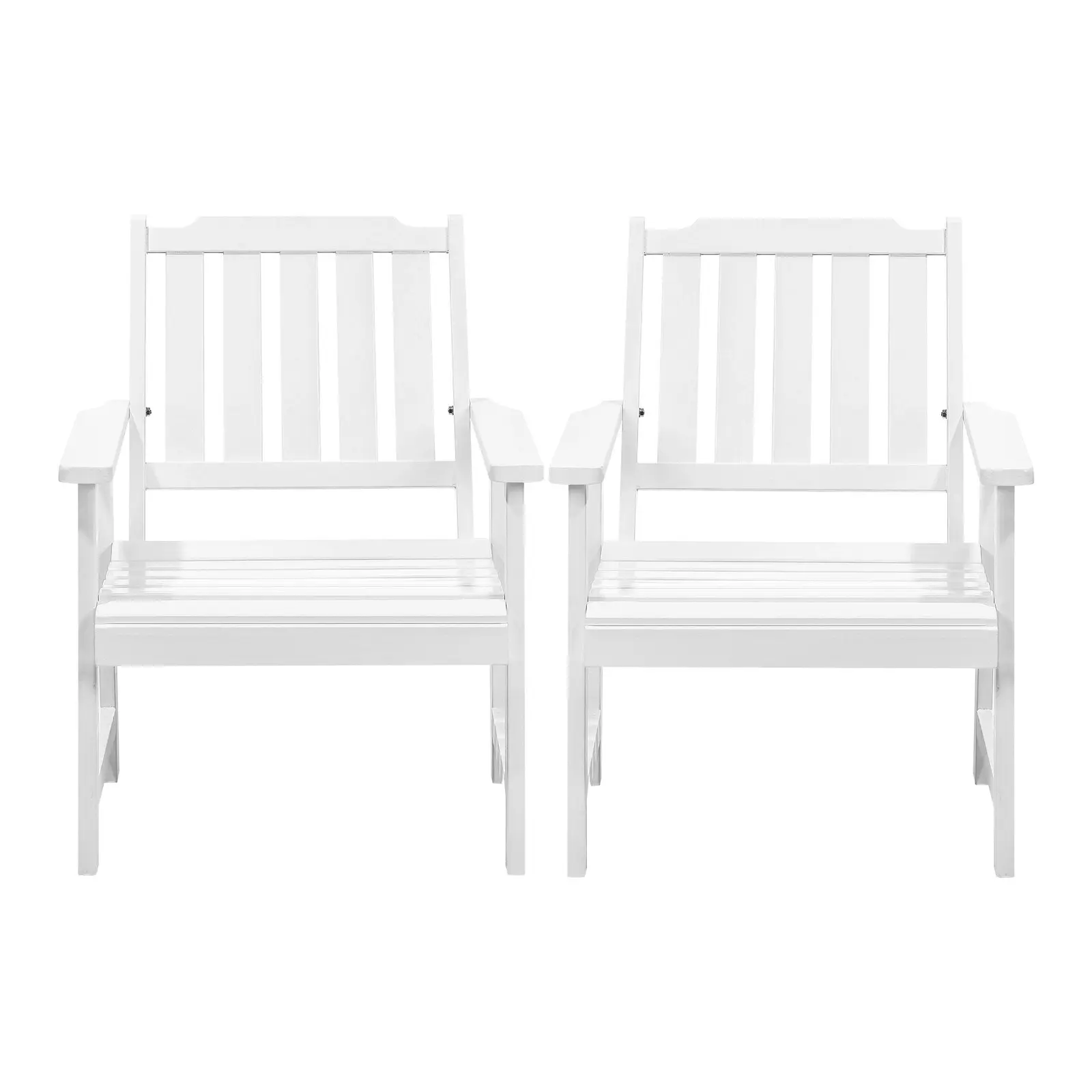 Livsip Outdoor Armchair Wooden Patio Furniture 2PCS Chairs Set Garden Seat White