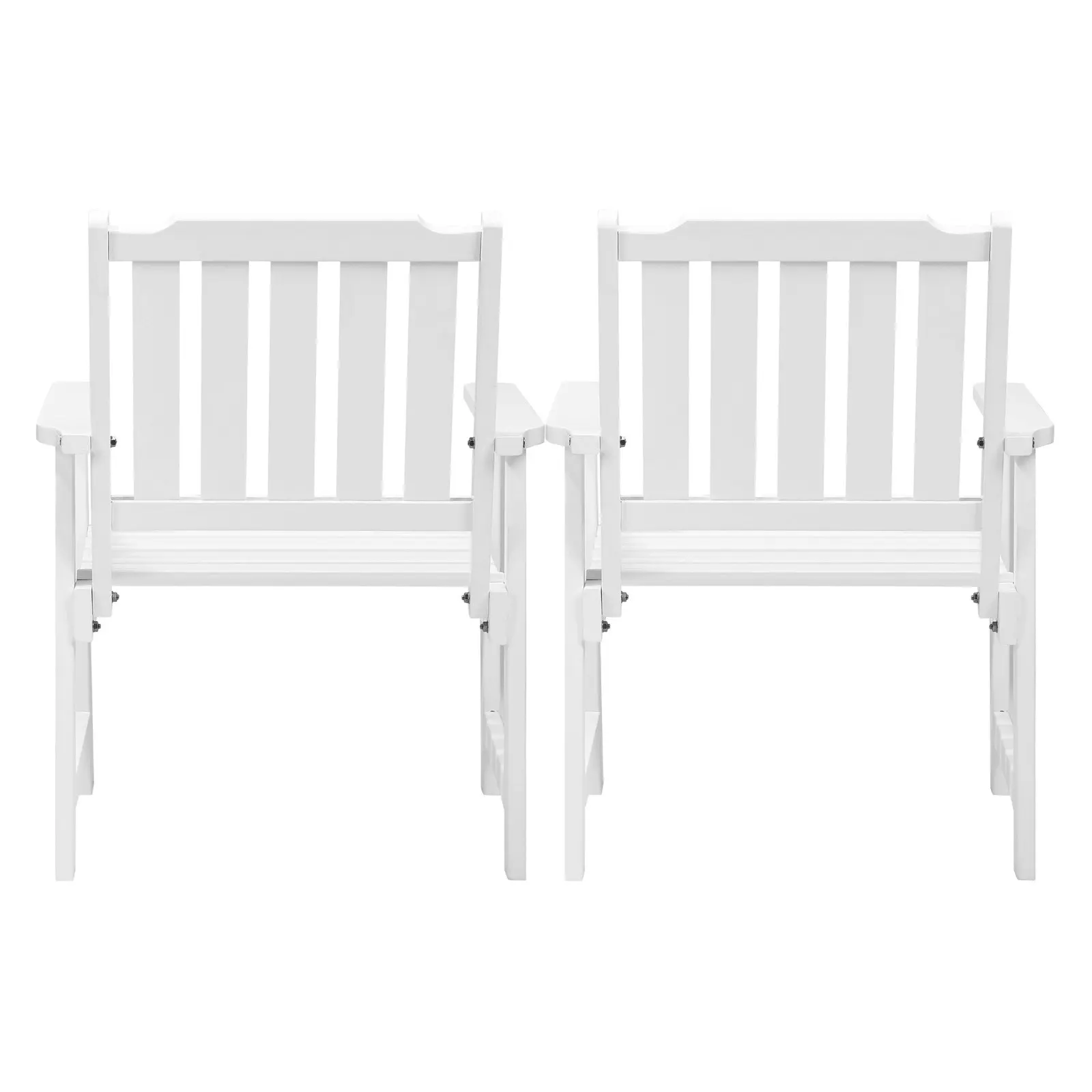 Livsip Outdoor Armchair Wooden Patio Furniture 2PCS Chairs Set Garden Seat White